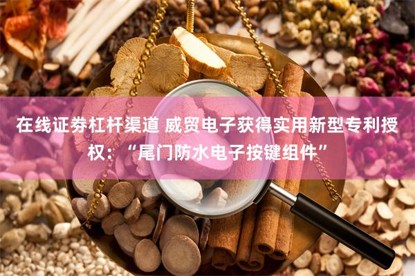 在线证劵杠杆渠道 威贸电子获得实用新型专利授权：“尾门防水电子按键组件”