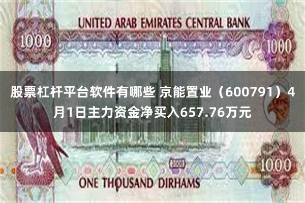 股票杠杆平台软件有哪些 京能置业（600791）4月1日主力资金净买入657.76万元